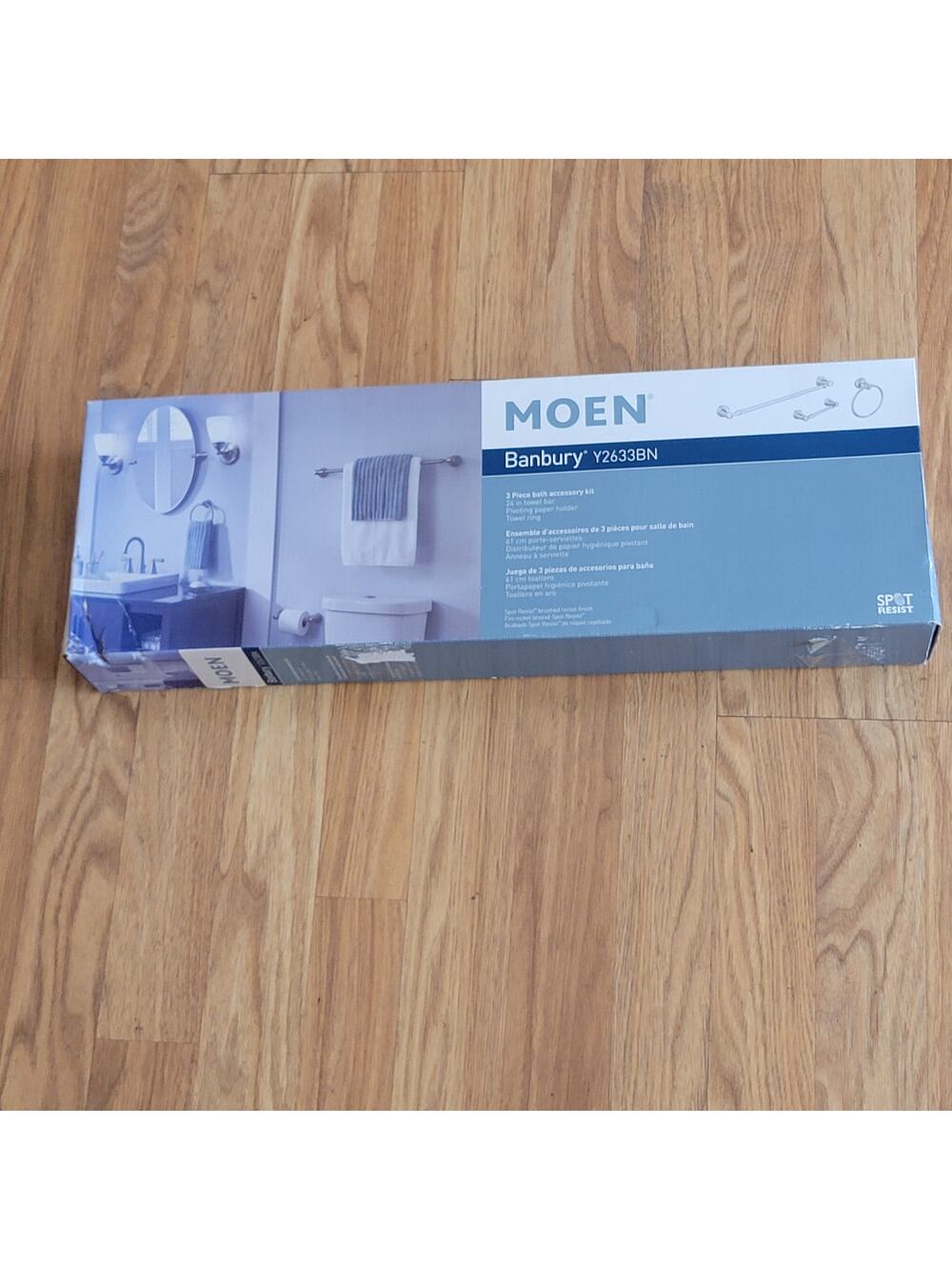 MOEN Banbury 3-Piece Bath Hardware Set Brushed Nickel Y2633BN New open box